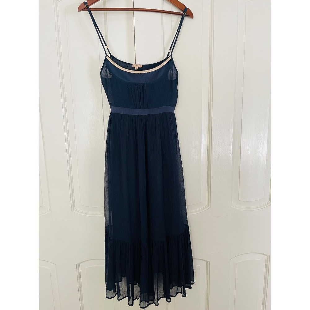 Sandro navy blue satin dress, size 1